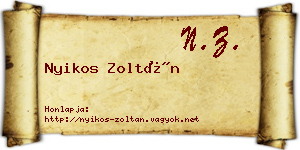 Nyikos Zoltán névjegykártya