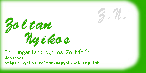 zoltan nyikos business card